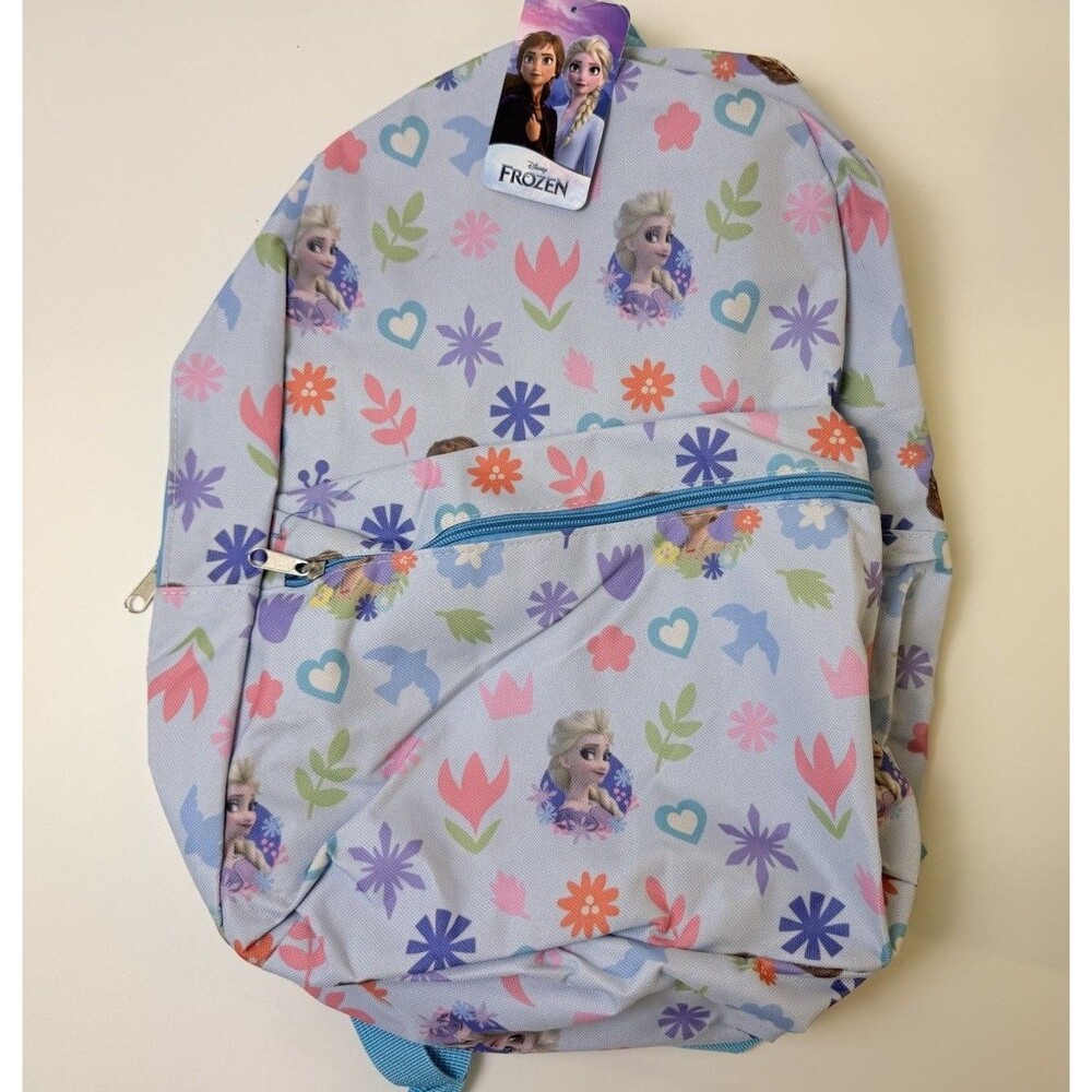 New Fast Forward Disney Princess Frozen Blue Multicolor Backpack Anna & Elsa NWT